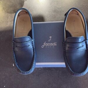Jacadi boys navy leather loafers / mocassins